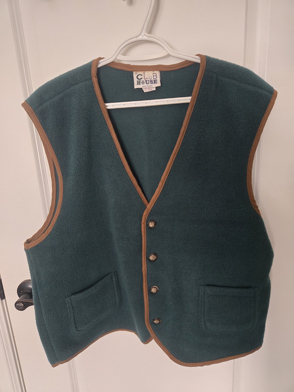 Vintage 90's Club House by Majestic Fleece Vest - Made in Canada - Forest Green